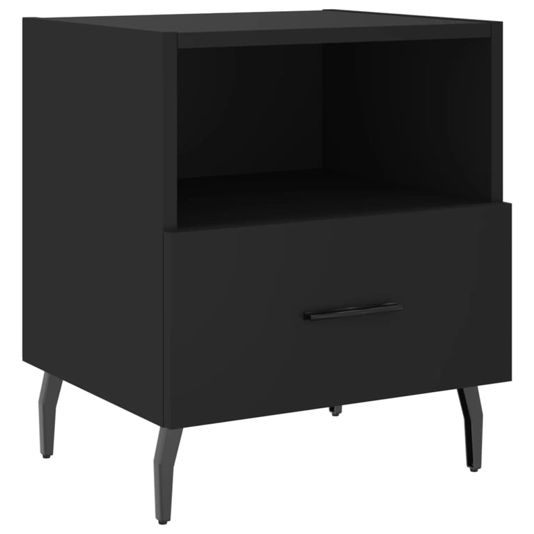 Nachtkastjes 2 st 40x35x47,5 cm bewerkt hout zwart MeubelReus