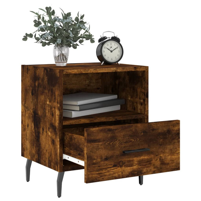 Nachtkastjes 2 st 40x35x47,5 cm bewerkt hout gerookt eikenkleur MeubelReus