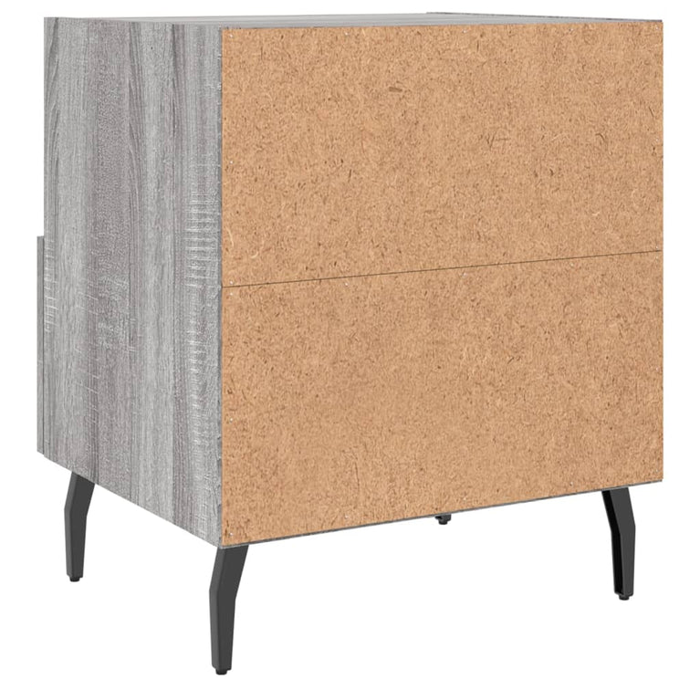 Nachtkastje 40x35x47,5 cm bewerkt hout grijs sonoma eikenkleur MeubelReus