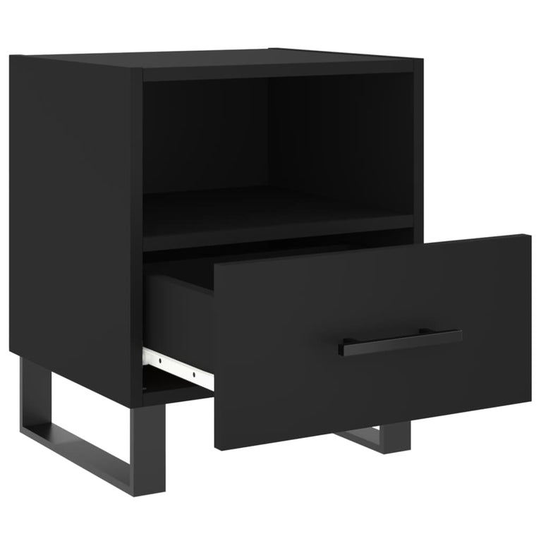 Nachtkastjes 2 st 40x35x47,5 cm bewerkt hout zwart MeubelReus