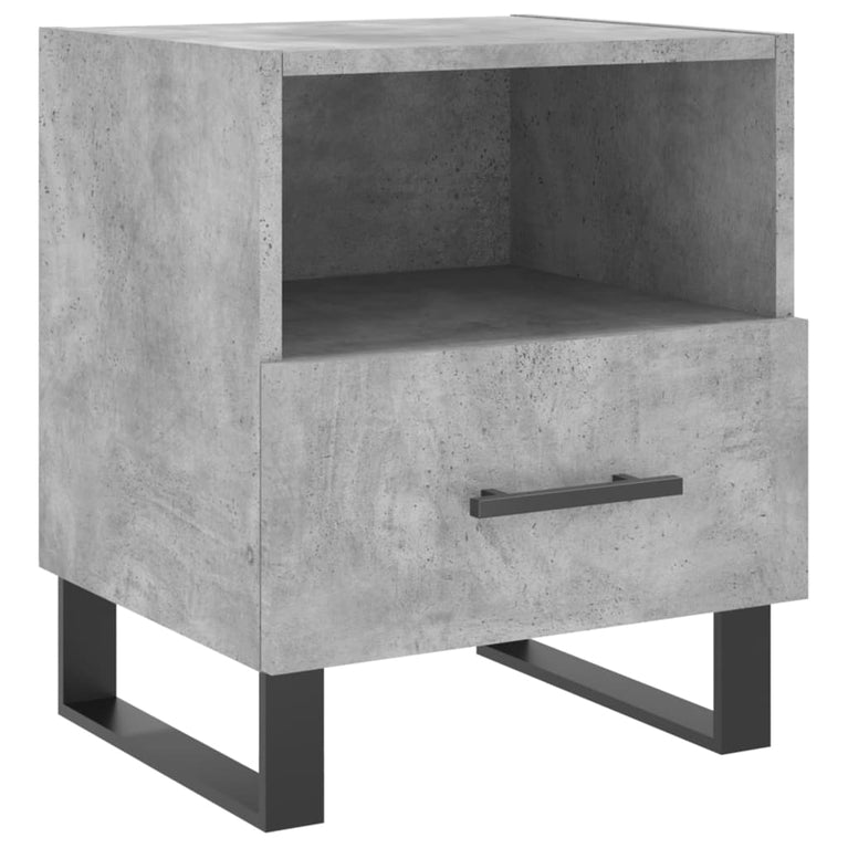 Nachtkastje 40x35x47,5 cm bewerkt hout betongrijs MeubelReus