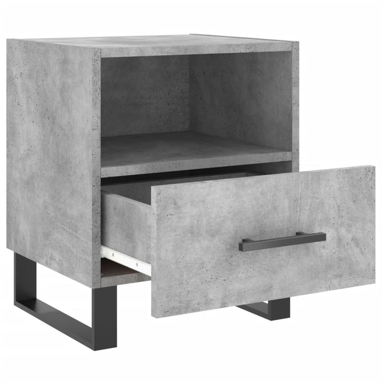 Nachtkastje 40x35x47,5 cm bewerkt hout betongrijs MeubelReus