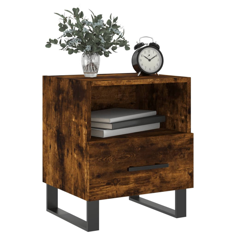 Nachtkastjes 2 st 40x35x47,5 cm bewerkt hout gerookt eikenkleur MeubelReus