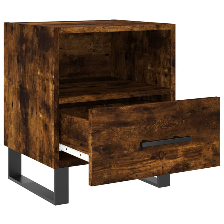 Nachtkastjes 2 st 40x35x47,5 cm bewerkt hout gerookt eikenkleur MeubelReus
