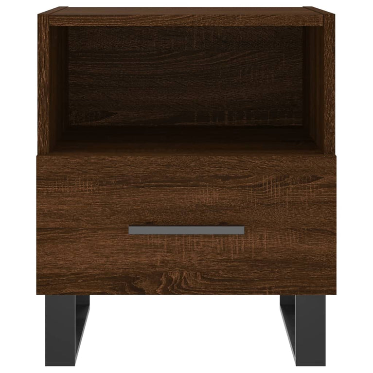Nachtkastje 40x35x47,5 cm bewerkt hout bruin eikenkleur MeubelReus