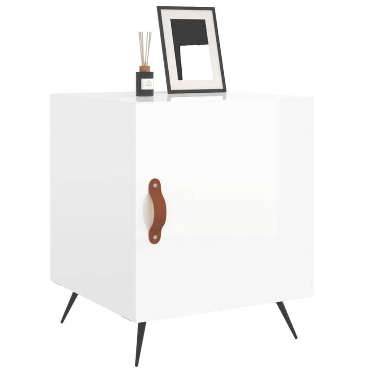 Nachtkastjes 2 st 40x40x50 cm bewerkt hout hoogglans wit MeubelReus