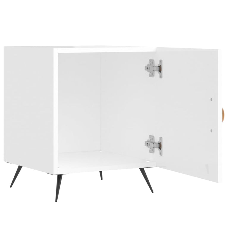 Nachtkastjes 2 st 40x40x50 cm bewerkt hout hoogglans wit MeubelReus