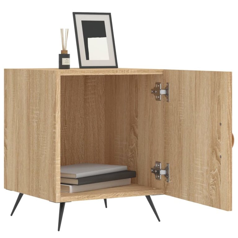 Nachtkastjes 2 st 40x40x50 cm bewerkt hout sonoma eikenkleurig MeubelReus