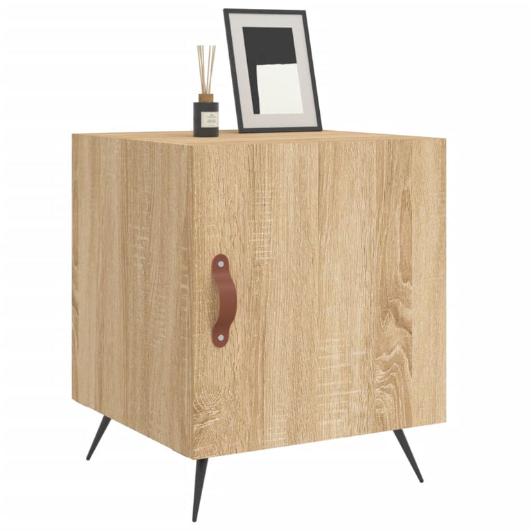 Nachtkastjes 2 st 40x40x50 cm bewerkt hout sonoma eikenkleurig MeubelReus