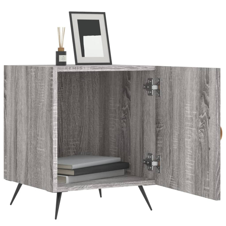 Nachtkastjes 2 st 40x40x50 cm bewerkt hout grijs sonoma eiken MeubelReus