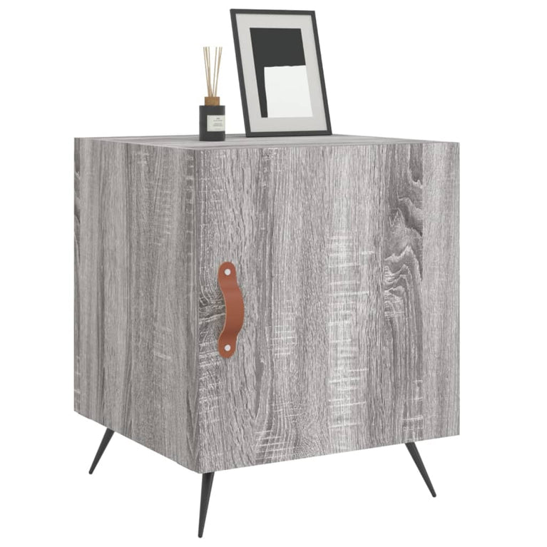 Nachtkastjes 2 st 40x40x50 cm bewerkt hout grijs sonoma eiken MeubelReus