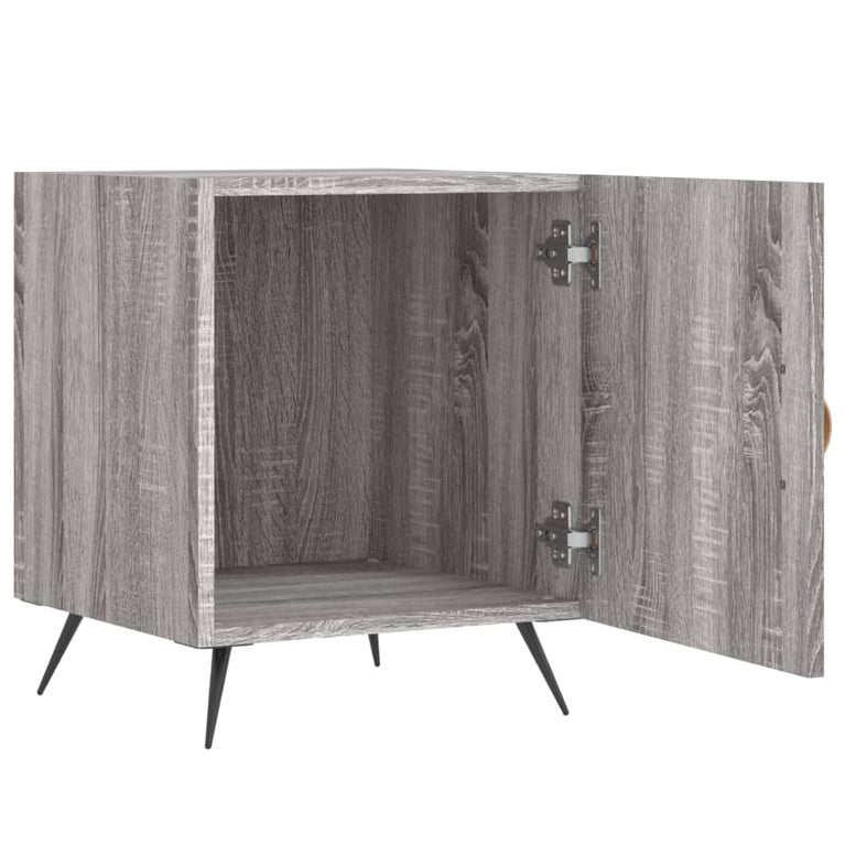 Nachtkastjes 2 st 40x40x50 cm bewerkt hout grijs sonoma eiken MeubelReus
