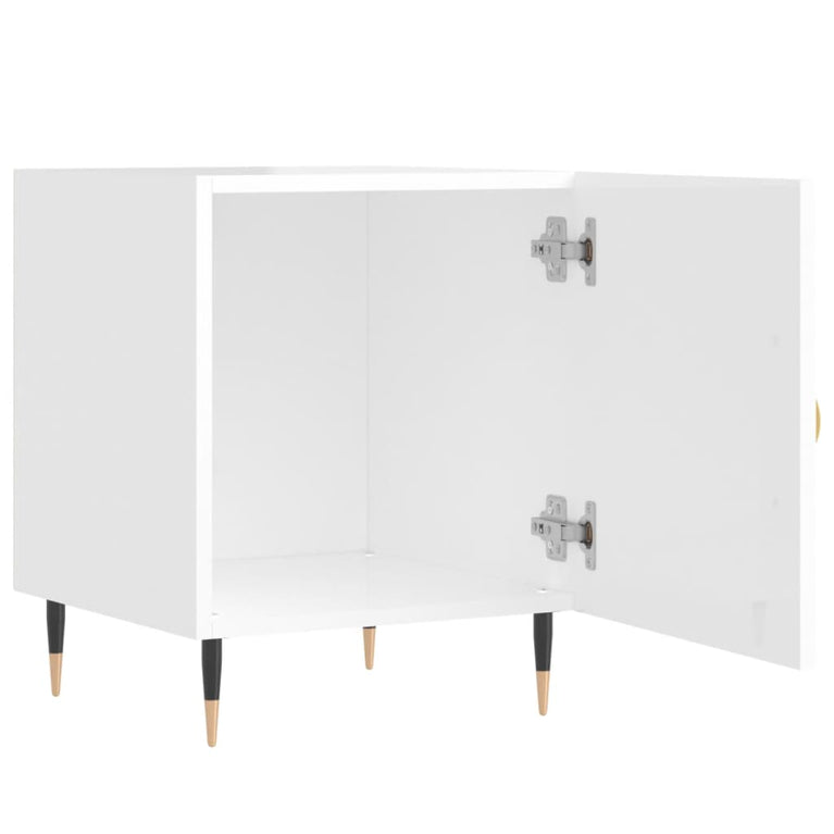 Nachtkastjes 2 st 40x40x50 cm bewerkt hout hoogglans wit MeubelReus