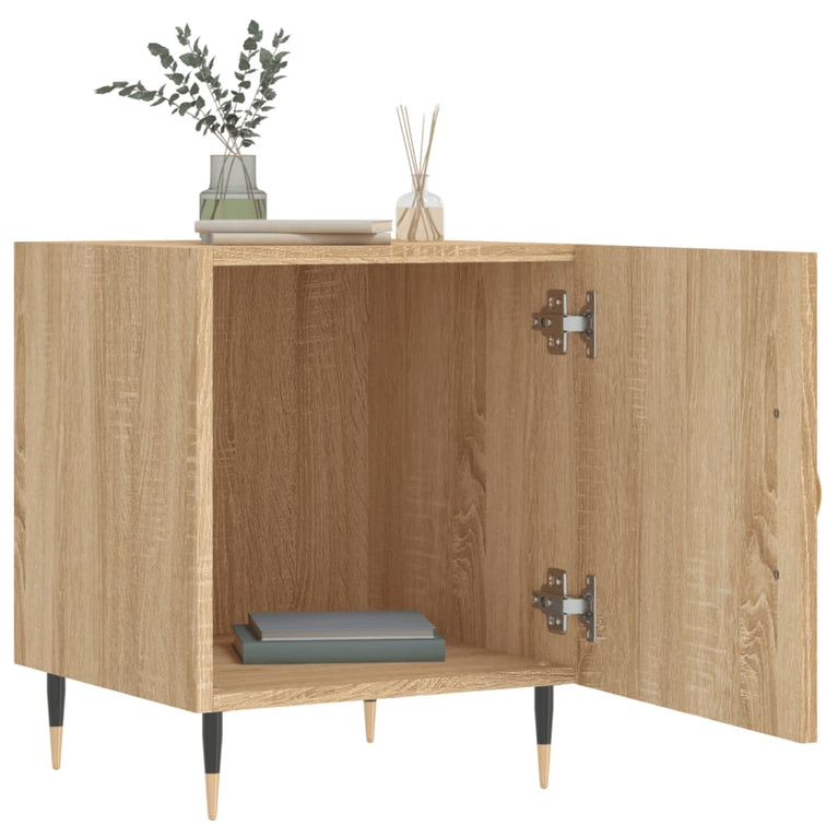 Nachtkastjes 2 st 40x40x50 cm bewerkt hout sonoma eikenkleurig MeubelReus