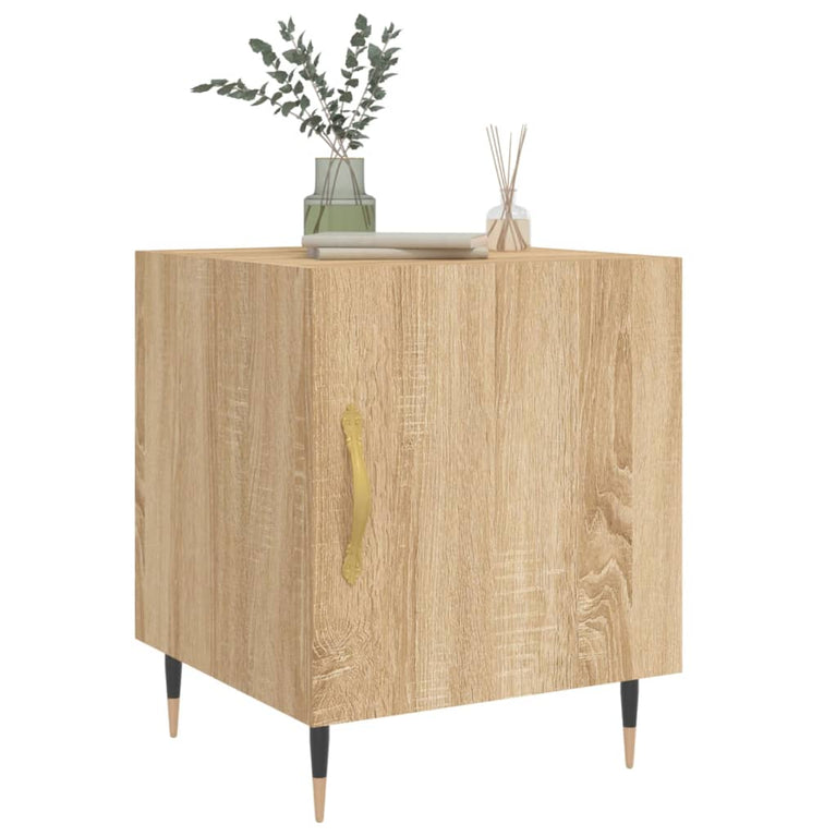 Nachtkastjes 2 st 40x40x50 cm bewerkt hout sonoma eikenkleurig MeubelReus
