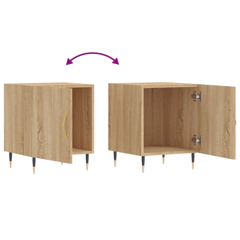 Nachtkastjes 2 st 40x40x50 cm bewerkt hout sonoma eikenkleurig MeubelReus
