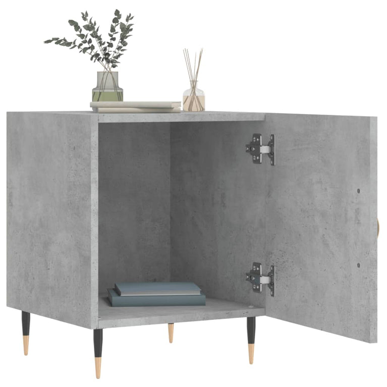 Nachtkastjes 2 st 40x40x50 cm bewerkt hout betongrijs MeubelReus