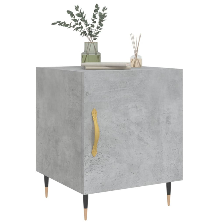 Nachtkastjes 2 st 40x40x50 cm bewerkt hout betongrijs MeubelReus