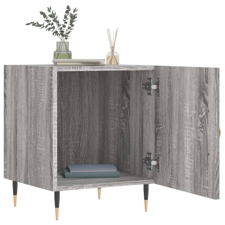 Nachtkastjes 2 st 40x40x50 cm bewerkt hout grijs sonoma eiken MeubelReus