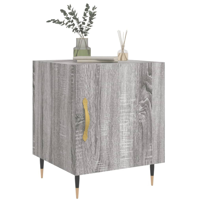 Nachtkastjes 2 st 40x40x50 cm bewerkt hout grijs sonoma eiken MeubelReus