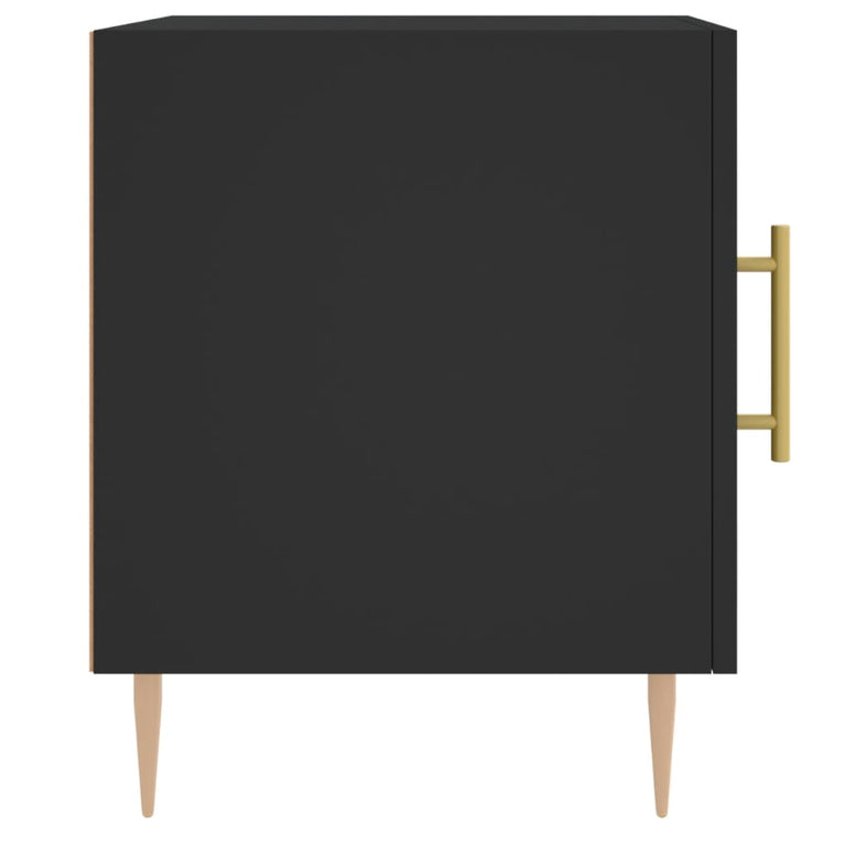 Nachtkastje 40x40x50 cm bewerkt hout zwart MeubelReus