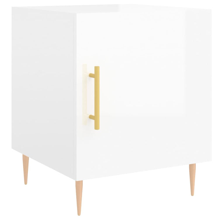 Nachtkastjes 2 st 40x40x50 cm bewerkt hout hoogglans wit MeubelReus