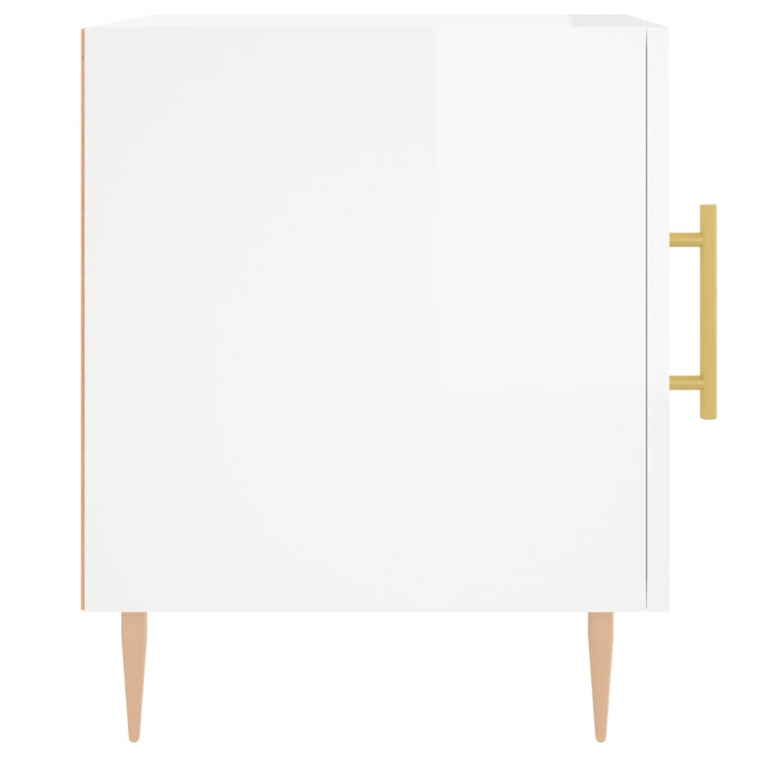 Nachtkastjes 2 st 40x40x50 cm bewerkt hout hoogglans wit MeubelReus