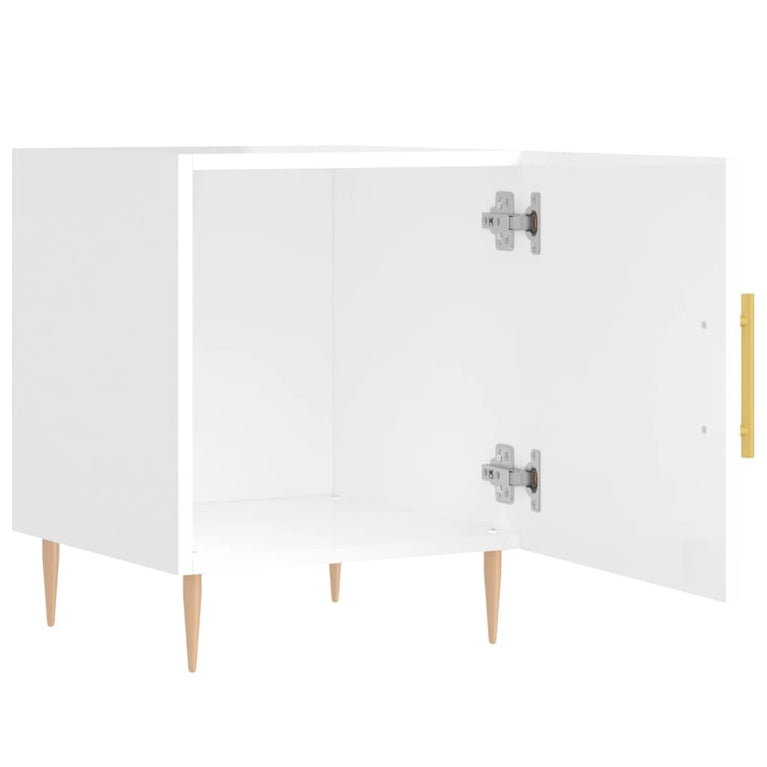 Nachtkastjes 2 st 40x40x50 cm bewerkt hout hoogglans wit MeubelReus