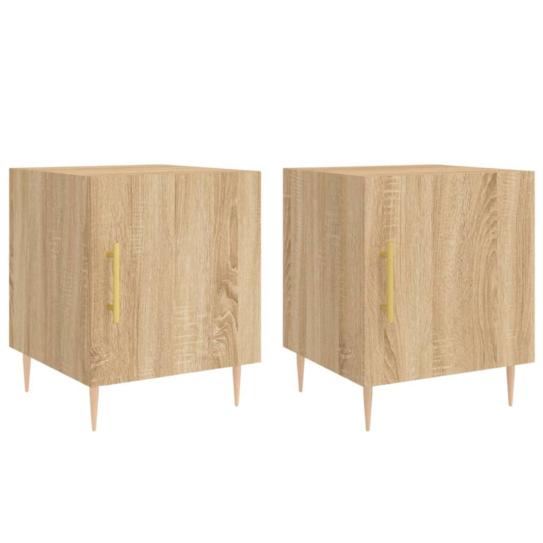 Nachtkastjes 2 st 40x40x50 cm bewerkt hout sonoma eikenkleurig MeubelReus