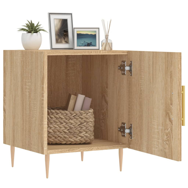 Nachtkastjes 2 st 40x40x50 cm bewerkt hout sonoma eikenkleurig MeubelReus