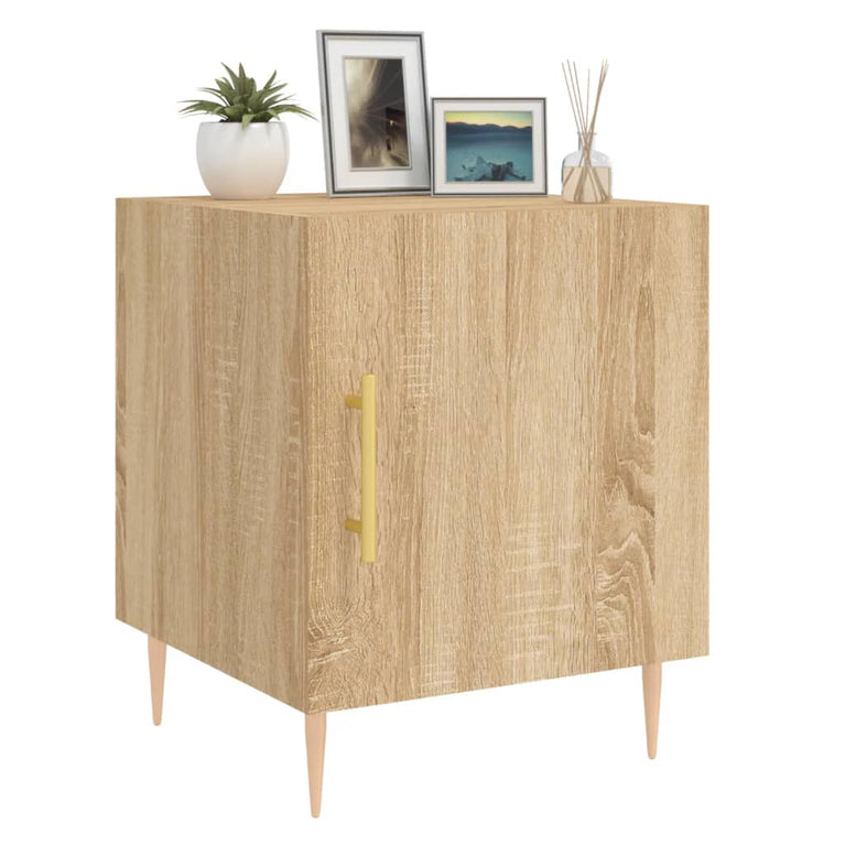 Nachtkastjes 2 st 40x40x50 cm bewerkt hout sonoma eikenkleurig MeubelReus