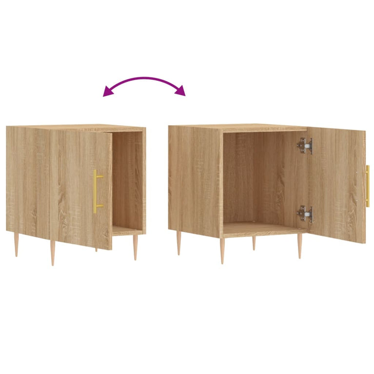 Nachtkastjes 2 st 40x40x50 cm bewerkt hout sonoma eikenkleurig MeubelReus