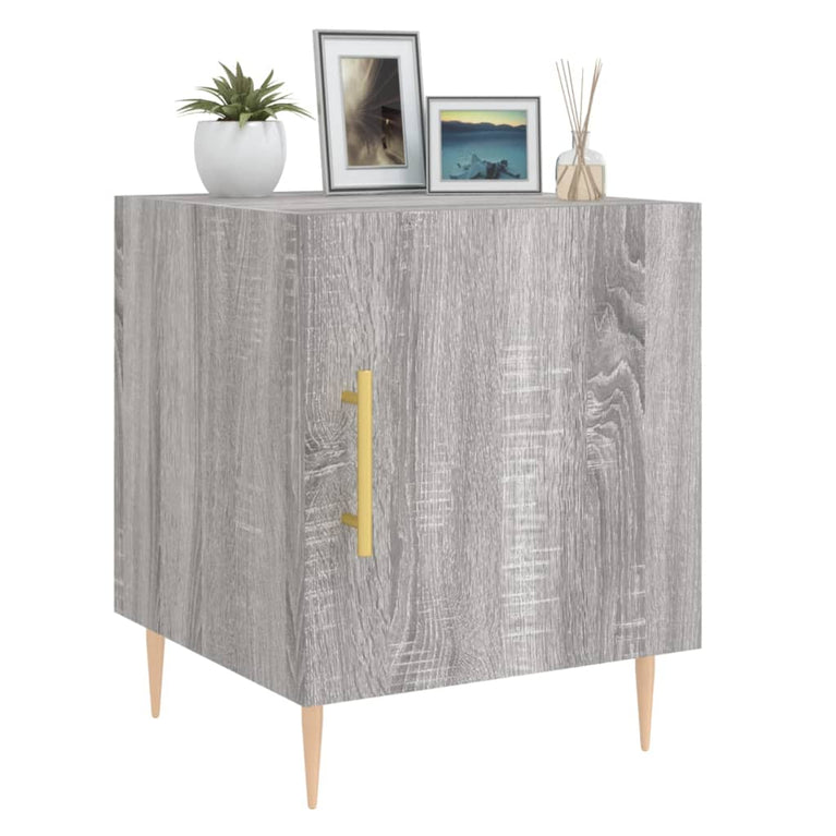 Nachtkastjes 2 st 40x40x50 cm bewerkt hout grijs sonoma eiken MeubelReus