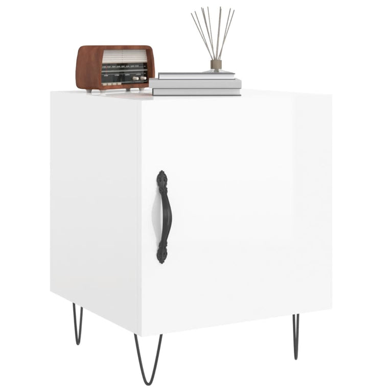 Nachtkastjes 2 st 40x40x50 cm bewerkt hout hoogglans wit MeubelReus