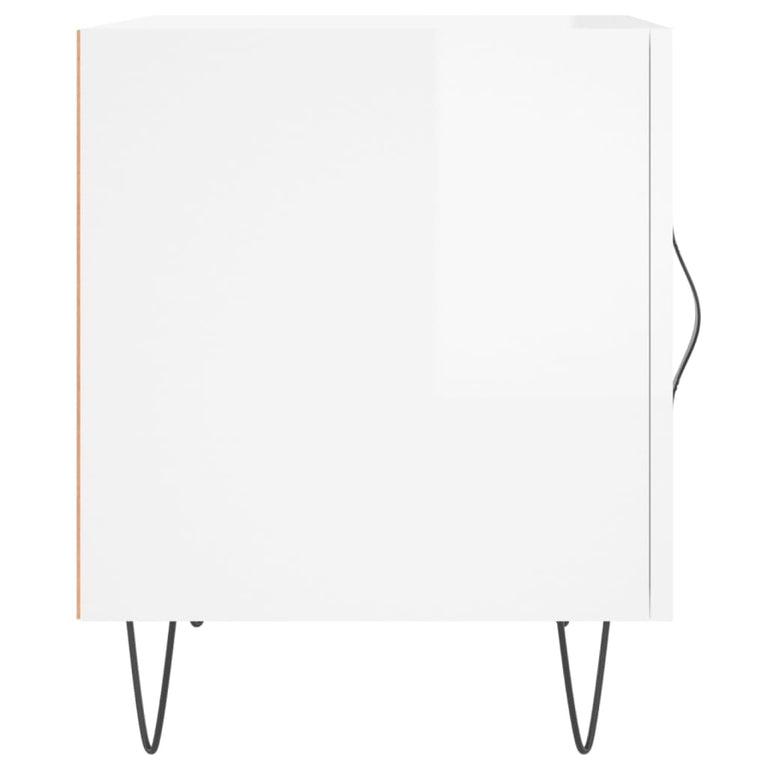Nachtkastjes 2 st 40x40x50 cm bewerkt hout hoogglans wit MeubelReus
