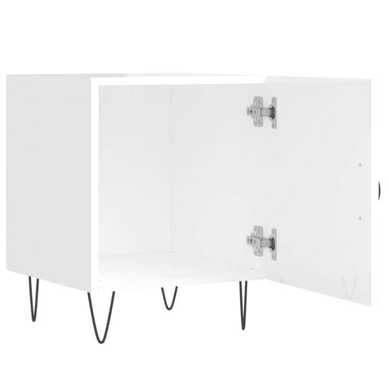 Nachtkastjes 2 st 40x40x50 cm bewerkt hout hoogglans wit MeubelReus