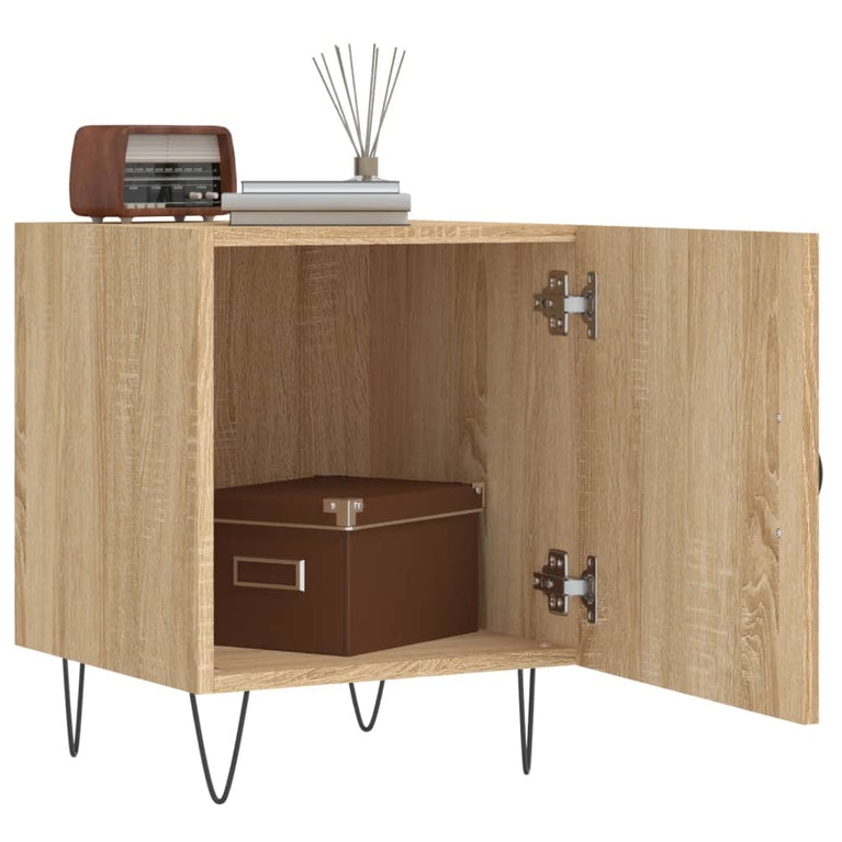 Nachtkastjes 2 st 40x40x50 cm bewerkt hout sonoma eikenkleurig MeubelReus