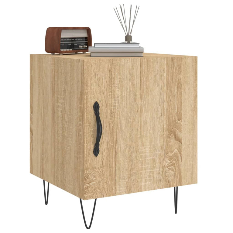 Nachtkastjes 2 st 40x40x50 cm bewerkt hout sonoma eikenkleurig MeubelReus