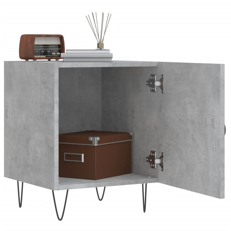 Nachtkastjes 2 st 40x40x50 cm bewerkt hout betongrijs MeubelReus