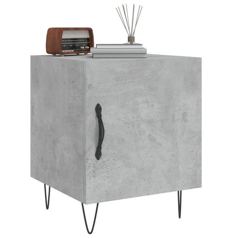 Nachtkastjes 2 st 40x40x50 cm bewerkt hout betongrijs MeubelReus