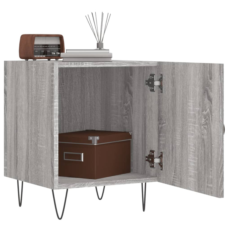 Nachtkastjes 2 st 40x40x50 cm bewerkt hout grijs sonoma eiken MeubelReus