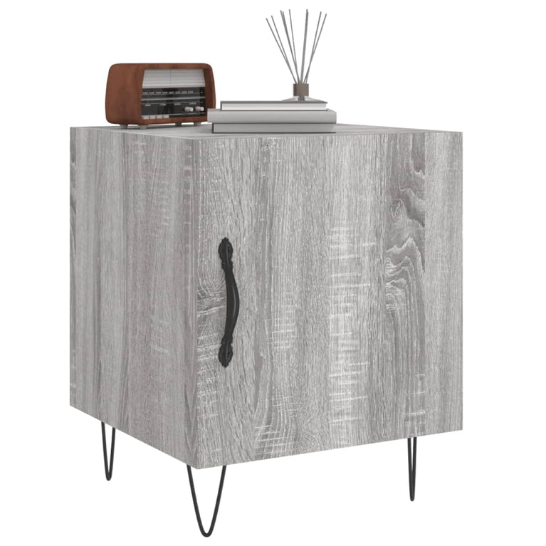 Nachtkastjes 2 st 40x40x50 cm bewerkt hout grijs sonoma eiken MeubelReus
