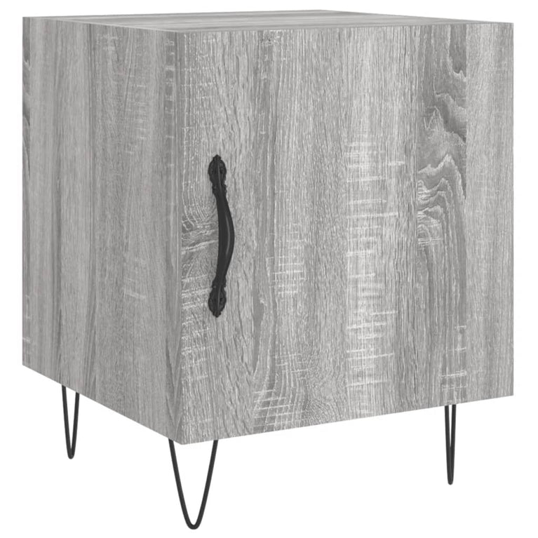 Nachtkastjes 2 st 40x40x50 cm bewerkt hout grijs sonoma eiken MeubelReus