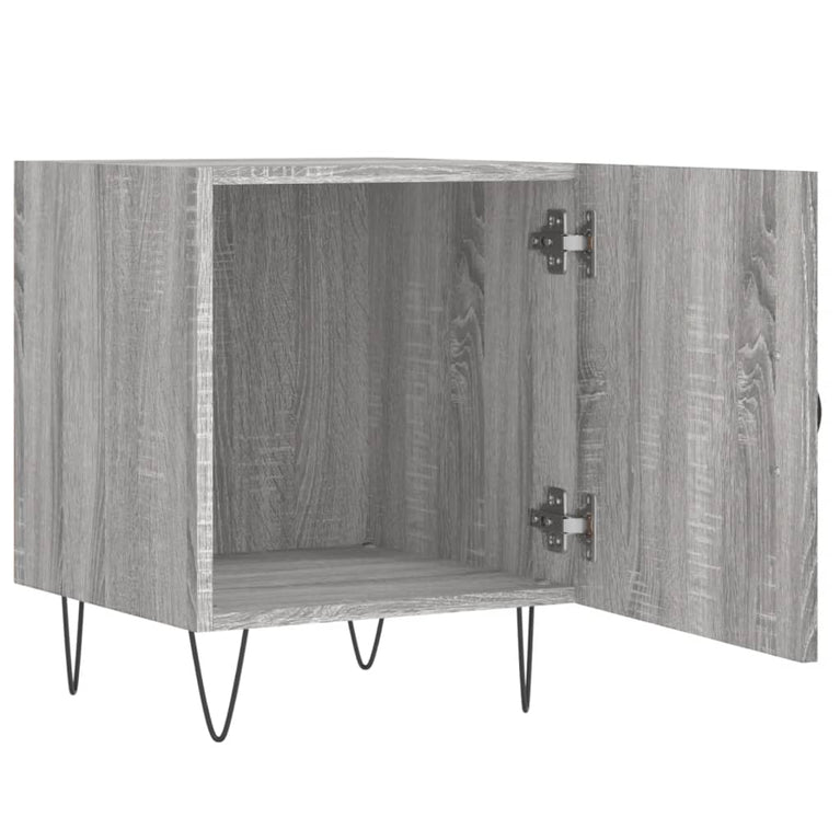 Nachtkastjes 2 st 40x40x50 cm bewerkt hout grijs sonoma eiken MeubelReus