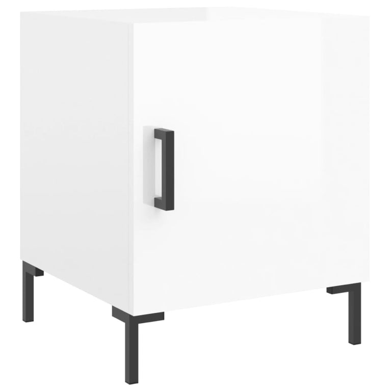 Nachtkastjes 2 st 40x40x50 cm bewerkt hout hoogglans wit MeubelReus