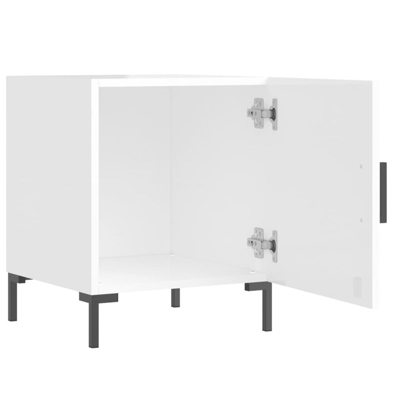 Nachtkastjes 2 st 40x40x50 cm bewerkt hout hoogglans wit MeubelReus