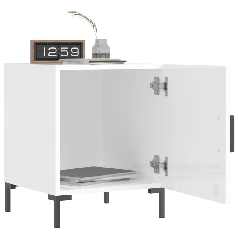 Nachtkastjes 2 st 40x40x50 cm bewerkt hout hoogglans wit MeubelReus