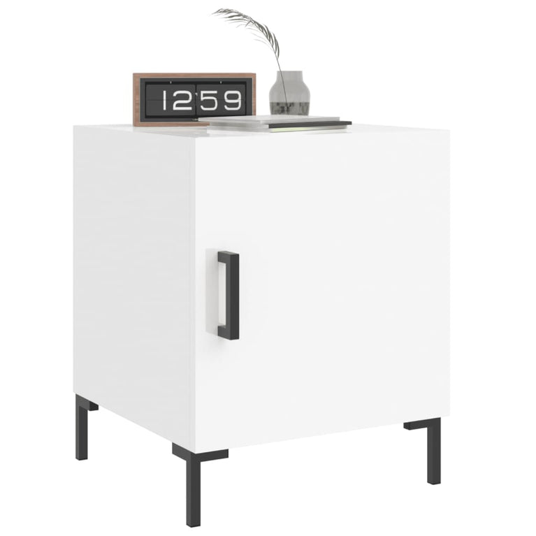 Nachtkastjes 2 st 40x40x50 cm bewerkt hout hoogglans wit MeubelReus