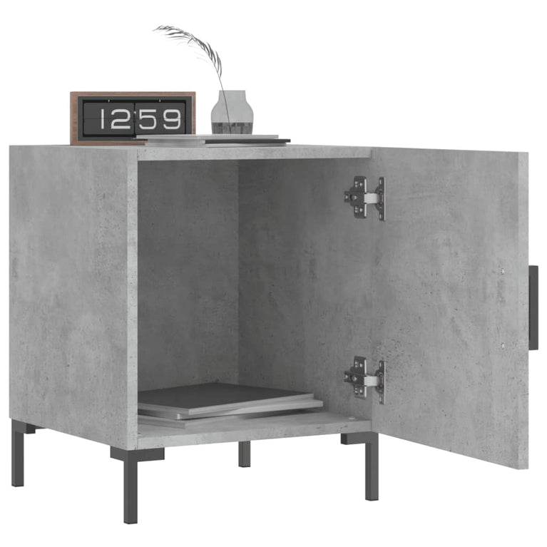 Nachtkastjes 2 st 40x40x50 cm bewerkt hout betongrijs MeubelReus