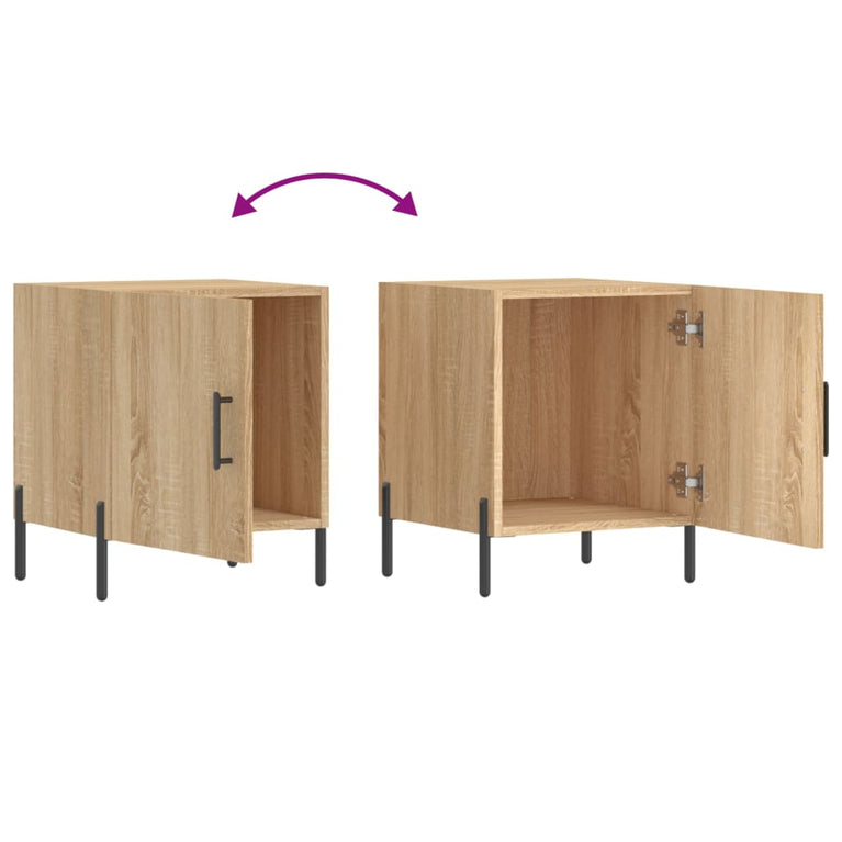 Nachtkastjes 2 st 40x40x50 cm bewerkt hout sonoma eikenkleurig MeubelReus